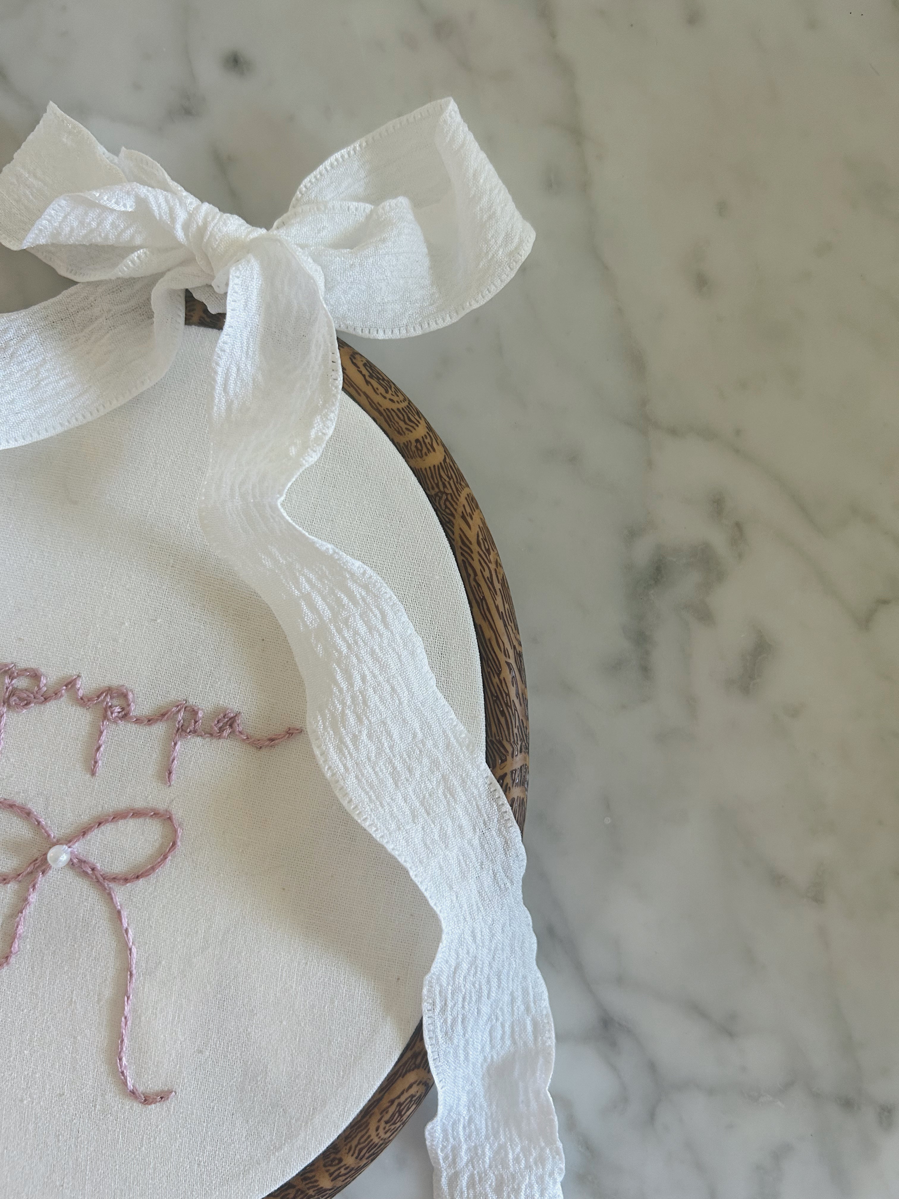 Personalised Embroidery Hoop- Bow