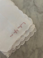 Hand Embroidered Wedding Napkin (10 words)