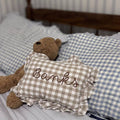 Gingham Ruffle Pillow (Neutral)