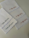 Hand Embroidered Wedding Napkin (10 words)