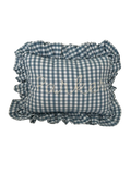 Gingham Ruffle Pillow (Blue)