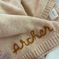 Hand Embroidered Baby Blanket - Sand