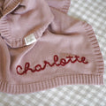 Hand Embroidered Baby Blanket - Blush