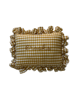 Gingham Ruffle Pillow (Mustard)