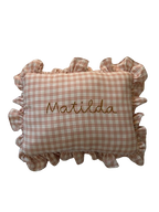 Gingham Ruffle Pillow (Light Pink)